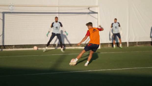 Spain practice their finishing before facing Portugal